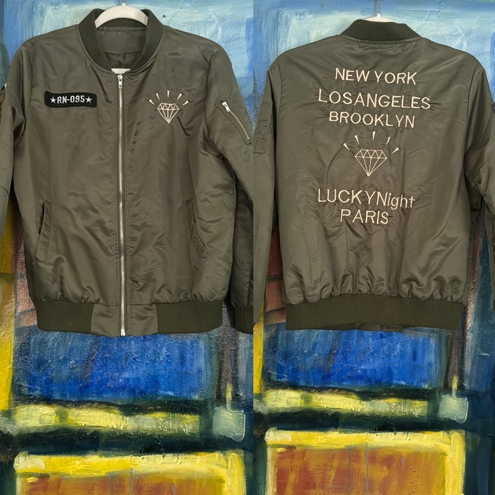Military style flight bomber jacket size small